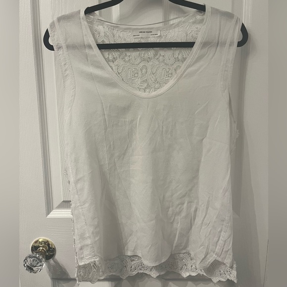 Zara W&B Collection White Top with Lace in the back - Picture 2 of 6